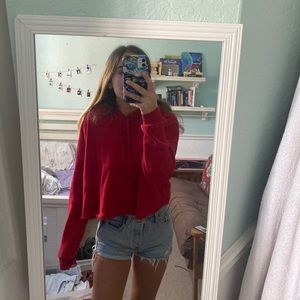 RARE brandy Melville cropped red hoodie